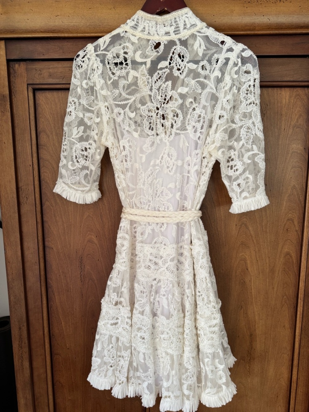 Alexis Manati White Lace Ruffle Mini Dress - Picture 5 of 15